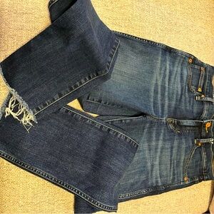 Jcrew jeans with frayed hemline